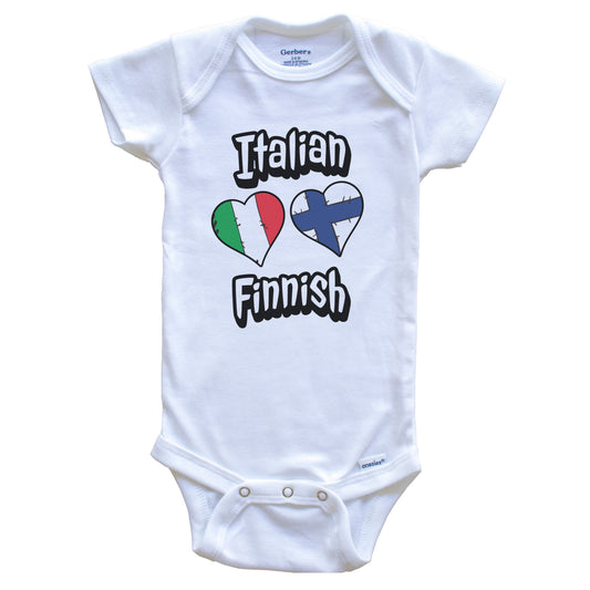 Italian Finnish Flag Heart Combo Italy Finland Baby Bodysuit