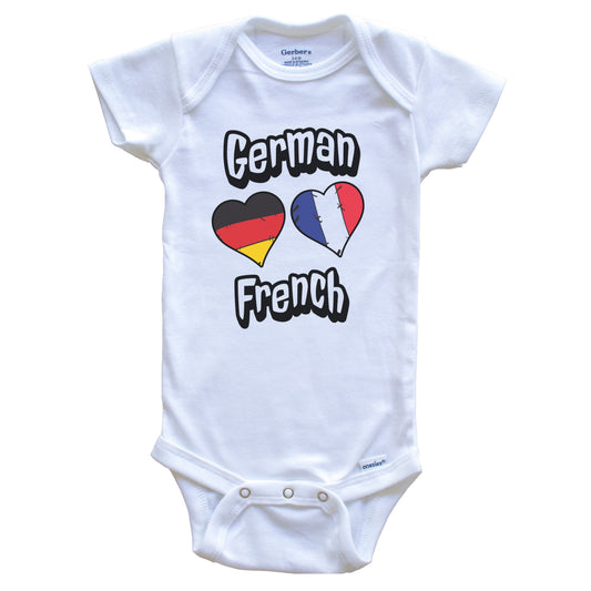 German French Flag Heart Combo Germany France Baby Bodysuit