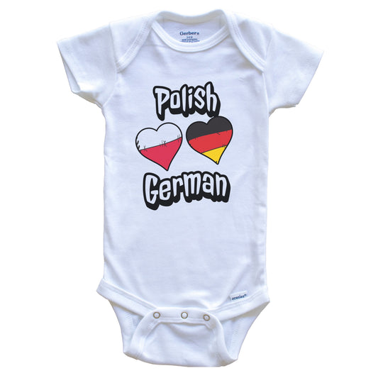 Polish German Flag Heart Combo Poland Germany Baby Bodysuit