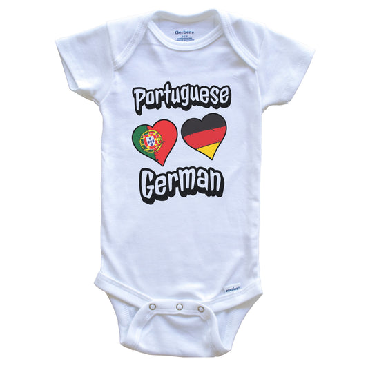 Portuguese German Flag Heart Combo Portugal Germany Baby Bodysuit