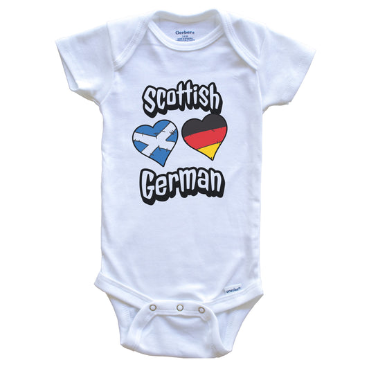 Scottish German Flag Heart Combo Scotland Germany Baby Bodysuit
