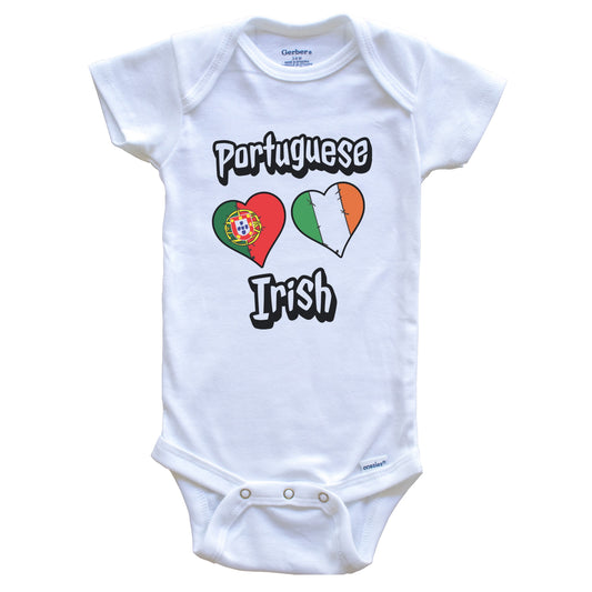 Portuguese Irish Flag Heart Combo Portugal Ireland Baby Bodysuit
