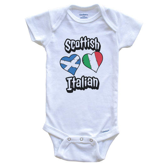 Scottish Italian Flag Heart Combo Scotland Italy Baby Bodysuit