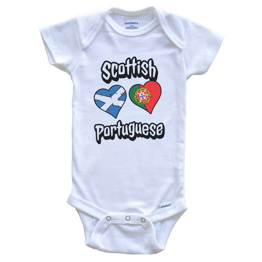 Scottish Portuguese Flag Heart Combo Scotland Portugal Baby Bodysuit