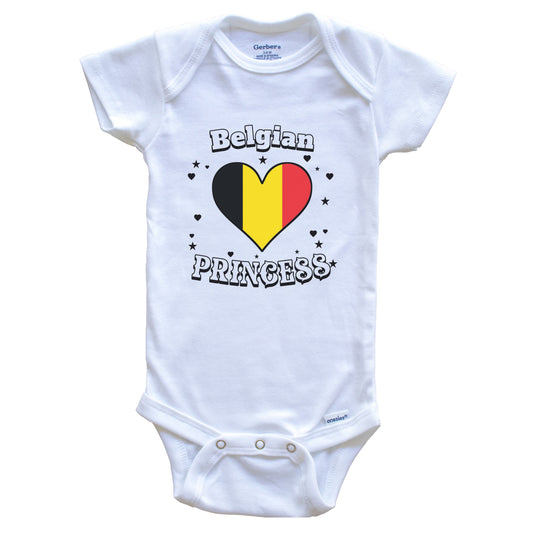Belgian Princess Belgium Flag Heart Baby Girl Bodysuit