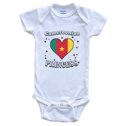 Cameroonian Princess Cameroon Flag Heart Baby Girl Bodysuit