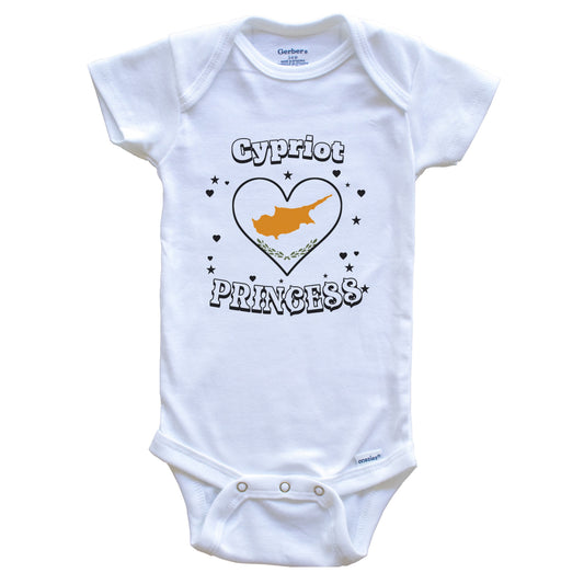 Cypriot Princess Cyprus Flag Heart Baby Girl Bodysuit