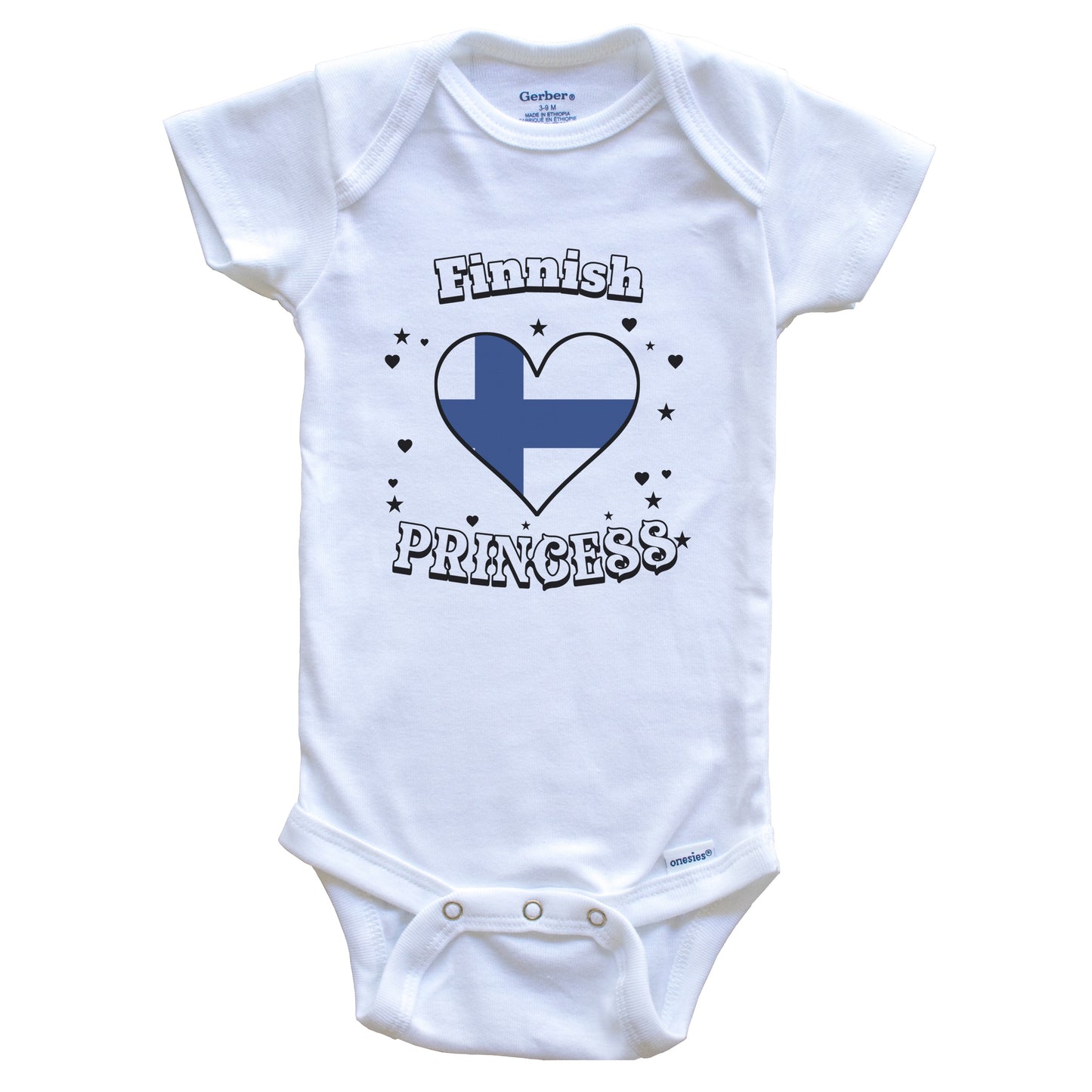 Finnish Princess Finland Flag Heart Baby Girl Bodysuit