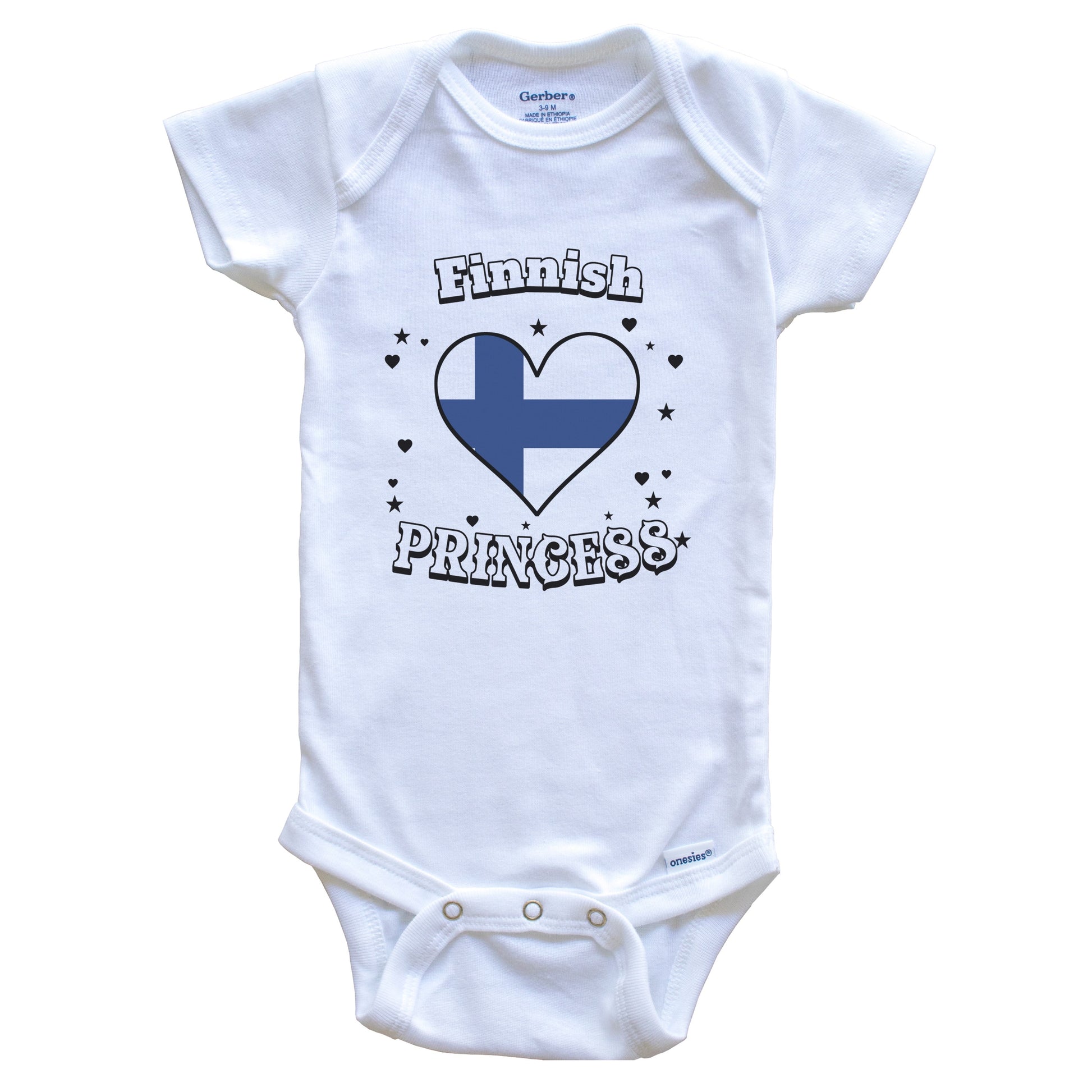 Finnish Princess Finland Flag Heart Baby Girl Bodysuit
