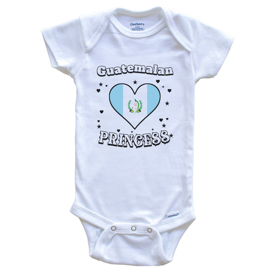 Guatemalan Princess Guatemala Flag Heart Baby Girl Bodysuit