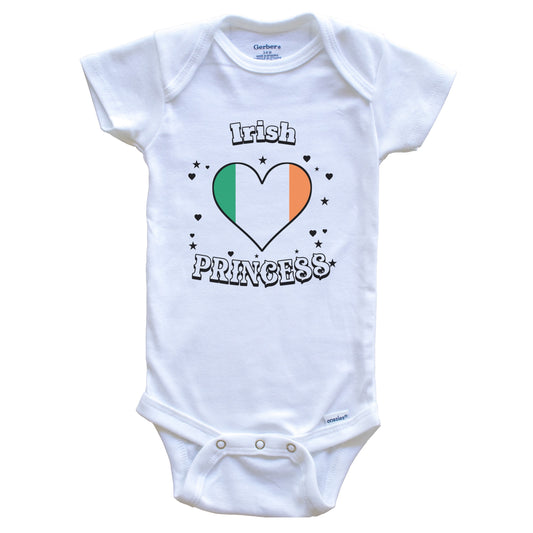 Irish Princess Ireland Flag Heart Baby Girl Bodysuit
