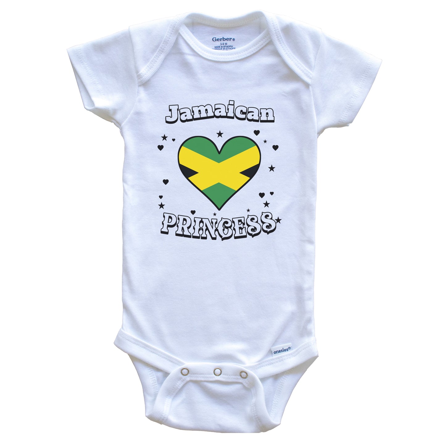 Jamaican Princess Jamaica Flag Heart Baby Girl Bodysuit