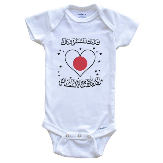 Japanese Princess Japan Flag Heart Baby Girl Bodysuit