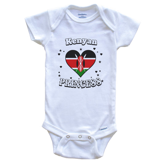 Kenyan Princess Kenya Flag Heart Baby Girl Bodysuit