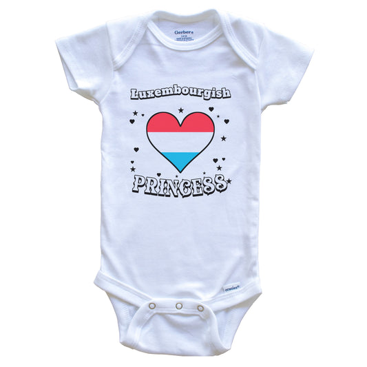 Luxembourgish Princess Luxembourg Flag Heart Baby Girl Bodysuit