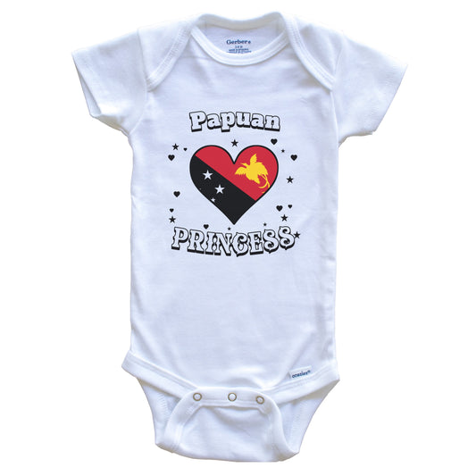 Papuan Princess Papua New Guinea Flag Heart Baby Girl Bodysuit