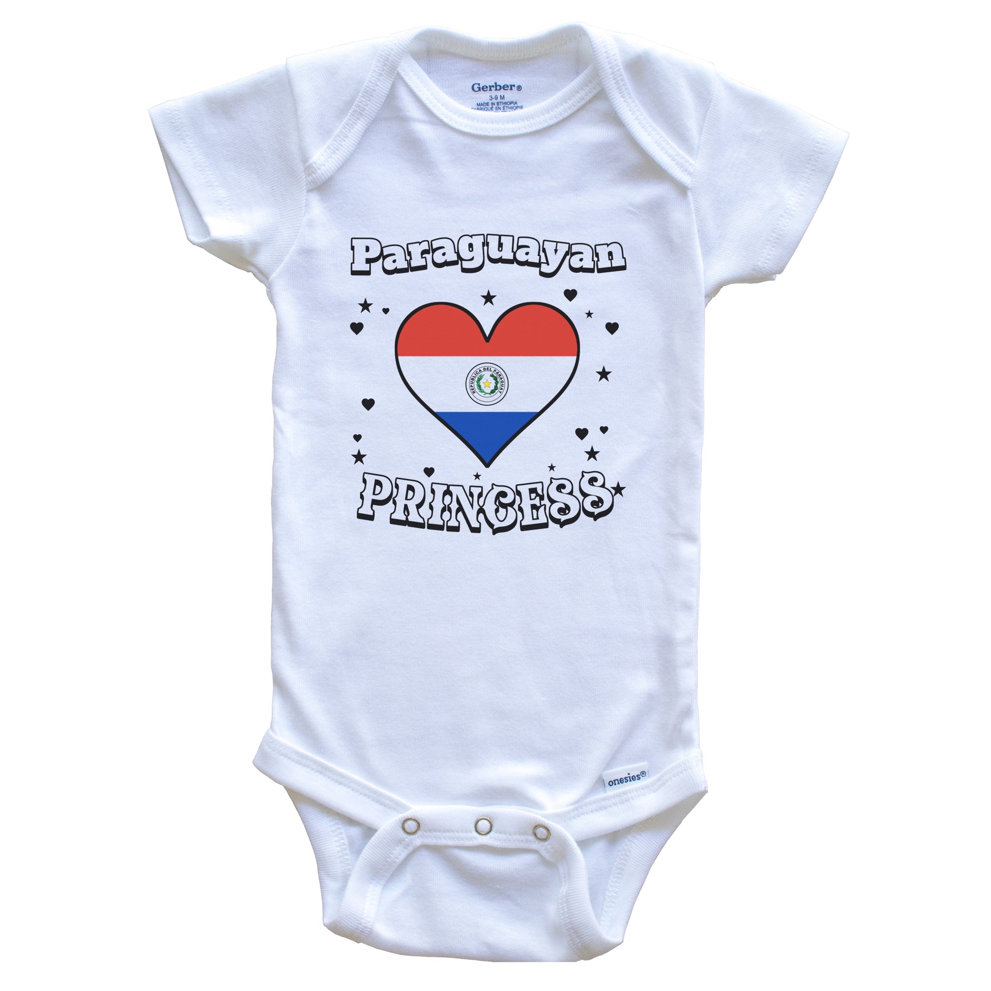 Paraguayan Princess Paraguay Flag Heart Baby Girl Bodysuit
