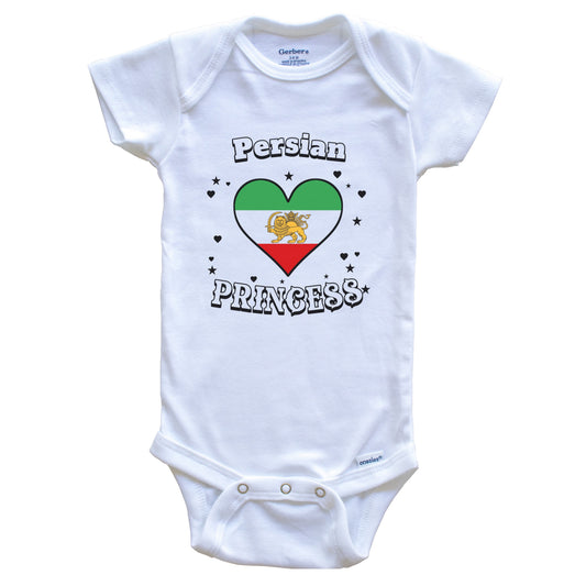 Persian Princess Persia Flag Heart Baby Girl Bodysuit