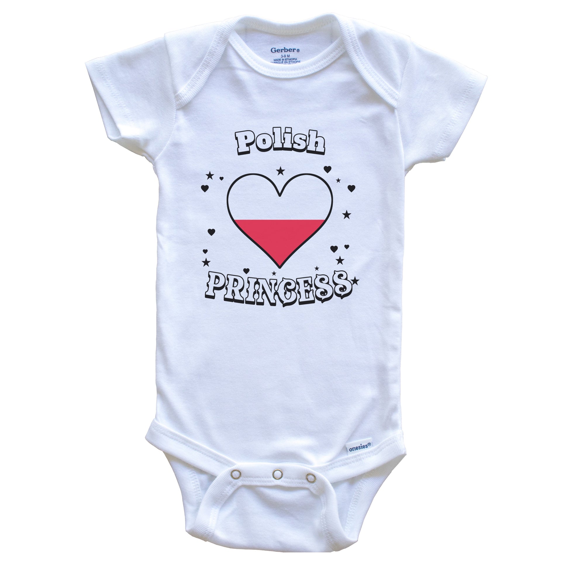 Polish Princess Poland Flag Heart Baby Girl Bodysuit