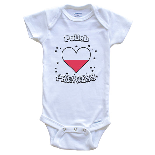 Polish Princess Poland Flag Heart Baby Girl Bodysuit
