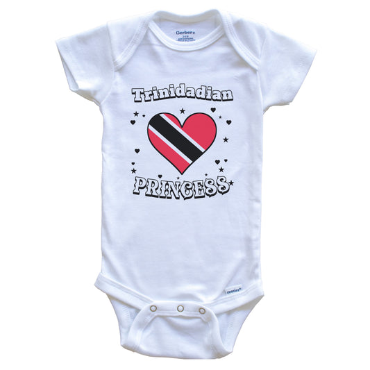 Trinidadian Princess Trinidad and Tobago Flag Heart Baby Girl Bodysuit
