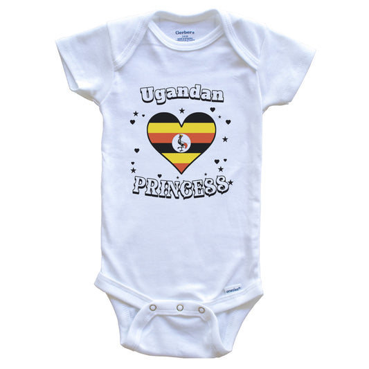 Ugandan Princess Uganda Flag Heart Baby Girl Bodysuit