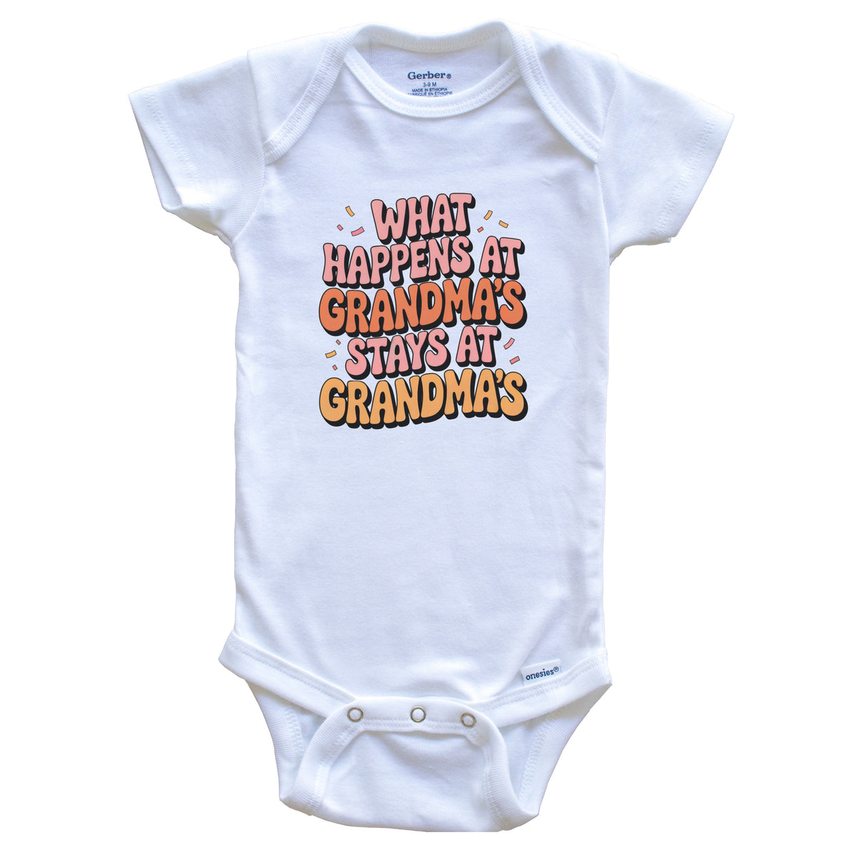 What Happens at Grandma's Stays at Grandma's Funny Grandchild Baby Bodysuit