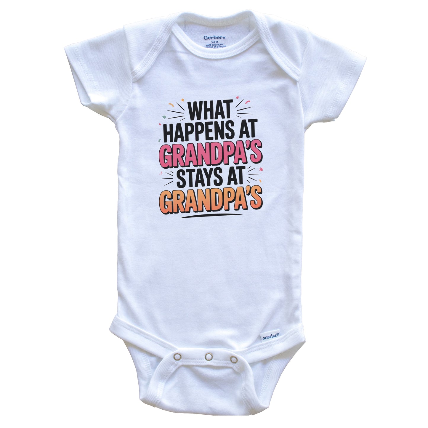 What Happens at Grandpa's Stays at Grandpa's Funny Grandchild Baby Bodysuit