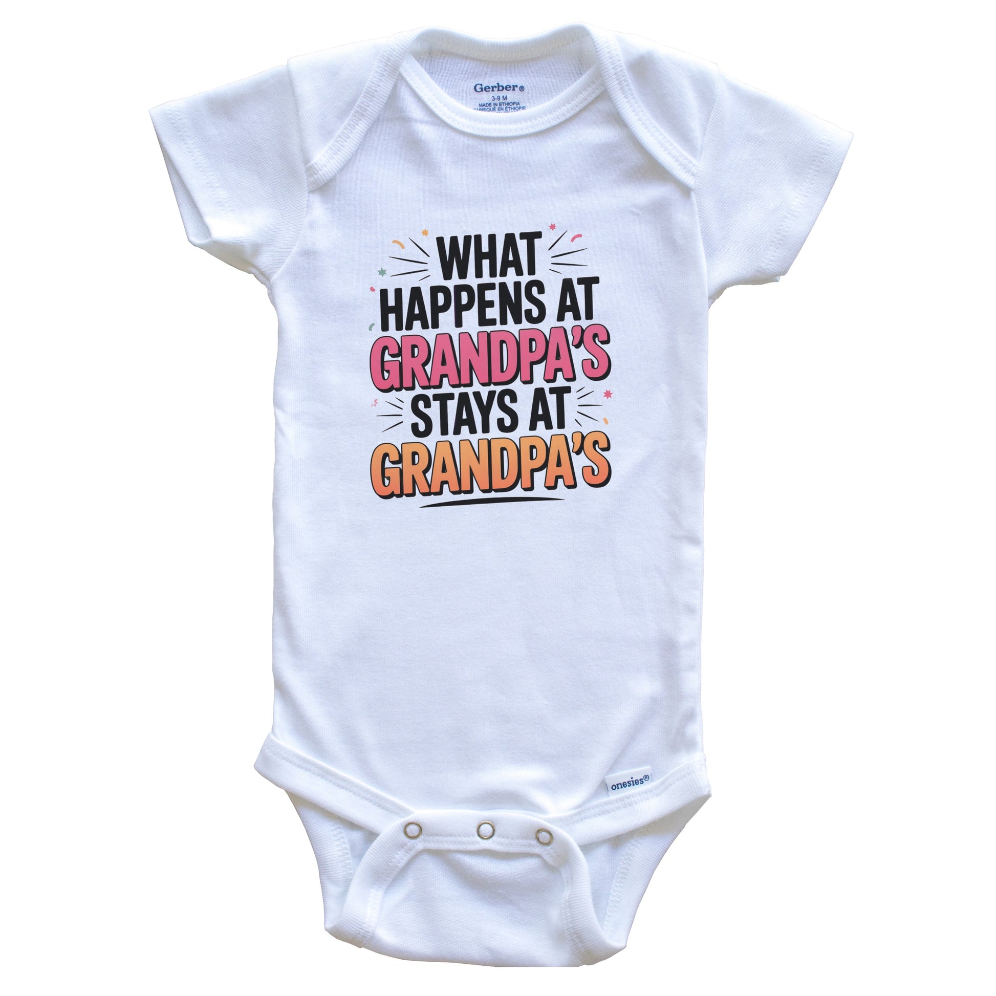 What Happens at Grandpa's Stays at Grandpa's Funny Grandchild Baby Bodysuit