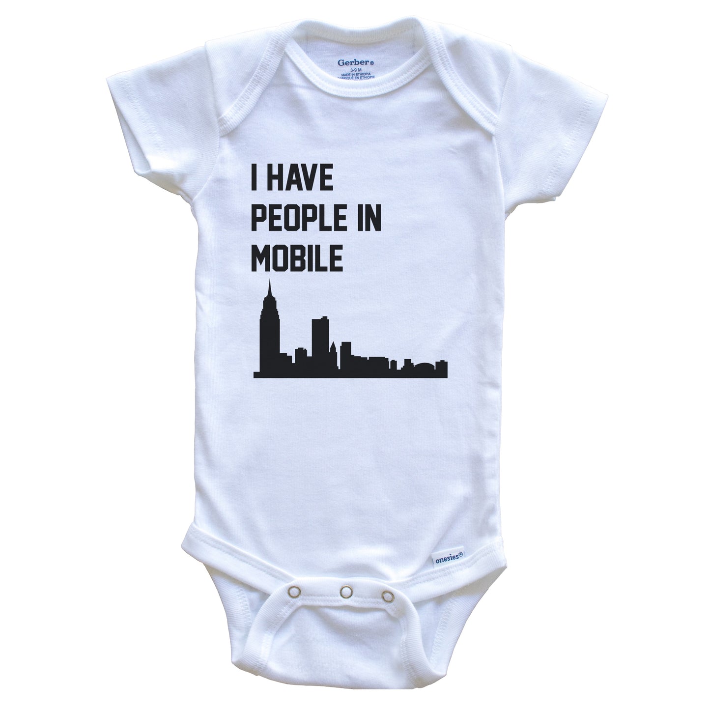 I Have People In Mobile Alabama Skyline Baby Bodysuit