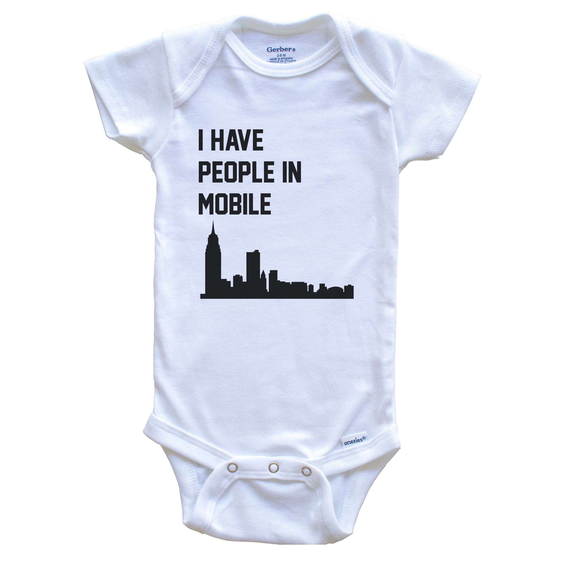 I Have People In Mobile Alabama Skyline Baby Bodysuit