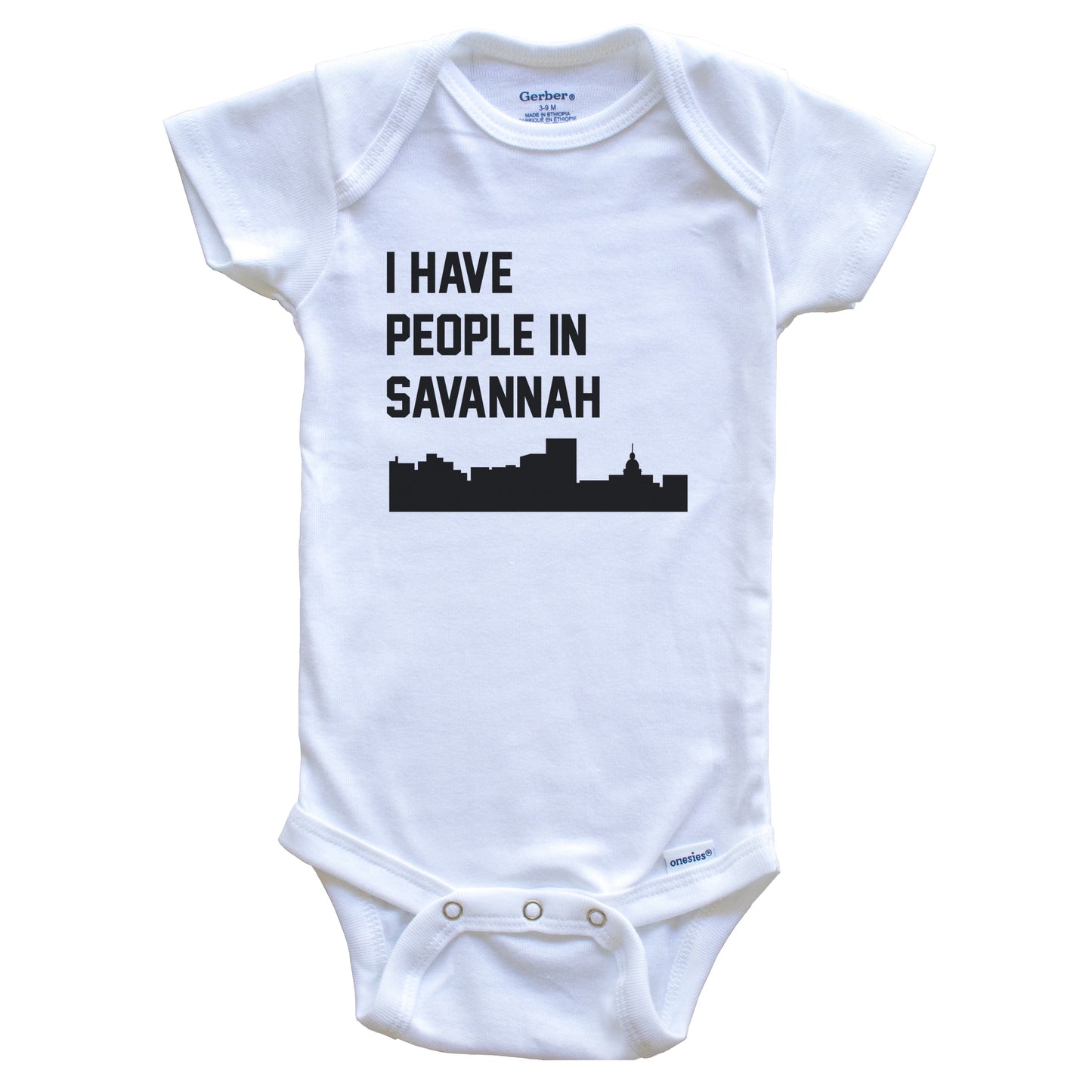 I Have People In Savannah Georgia Skyline Baby Bodysuit
