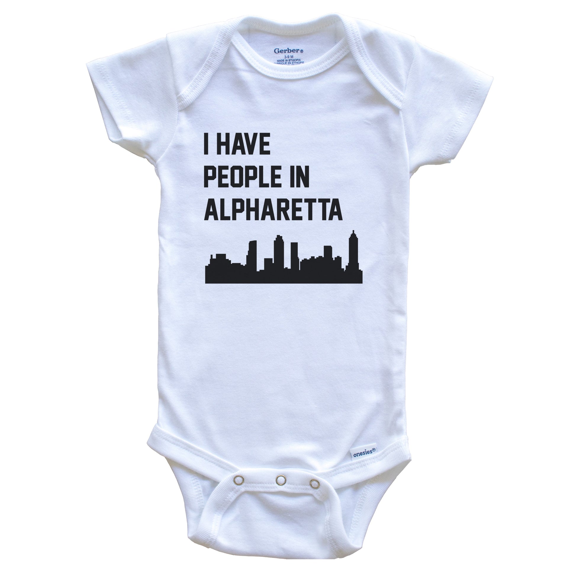 I Have People In Alpharetta Georgia Skyline Baby Bodysuit