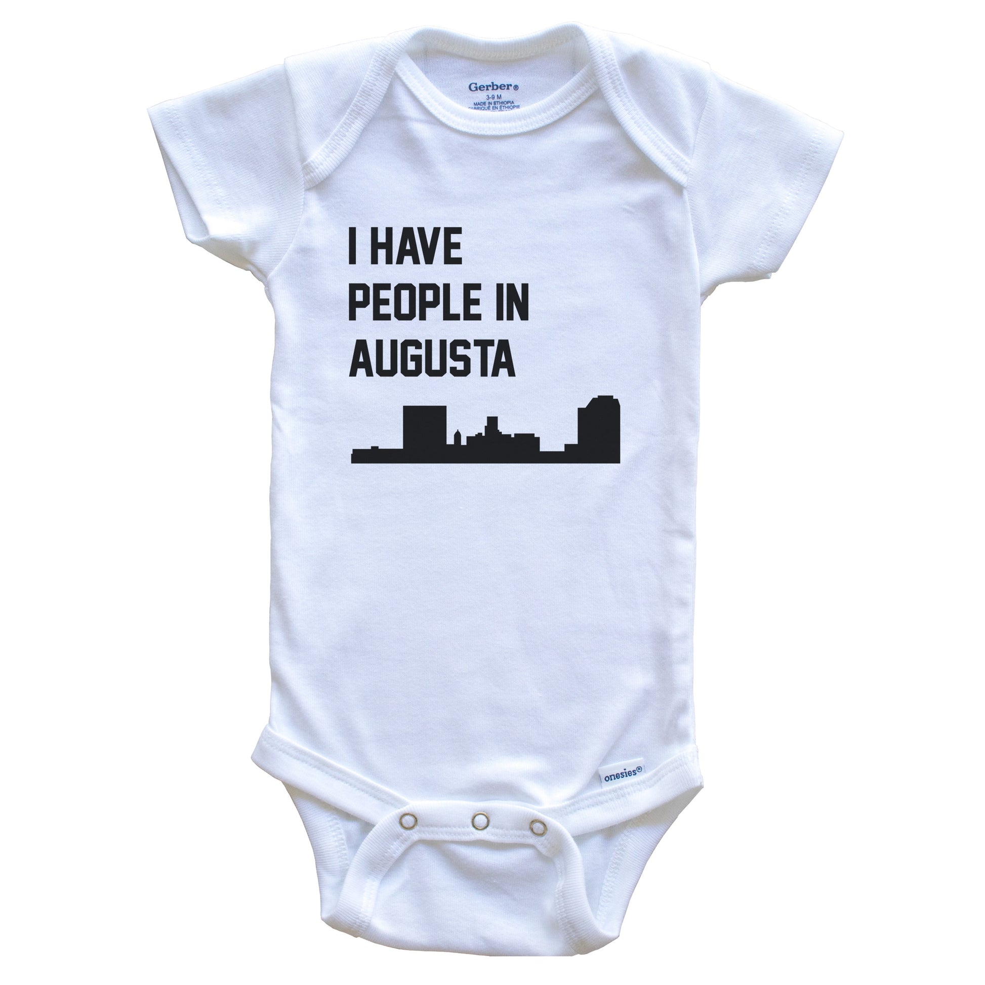 I Have People In Augusta Georgia Skyline Baby Bodysuit