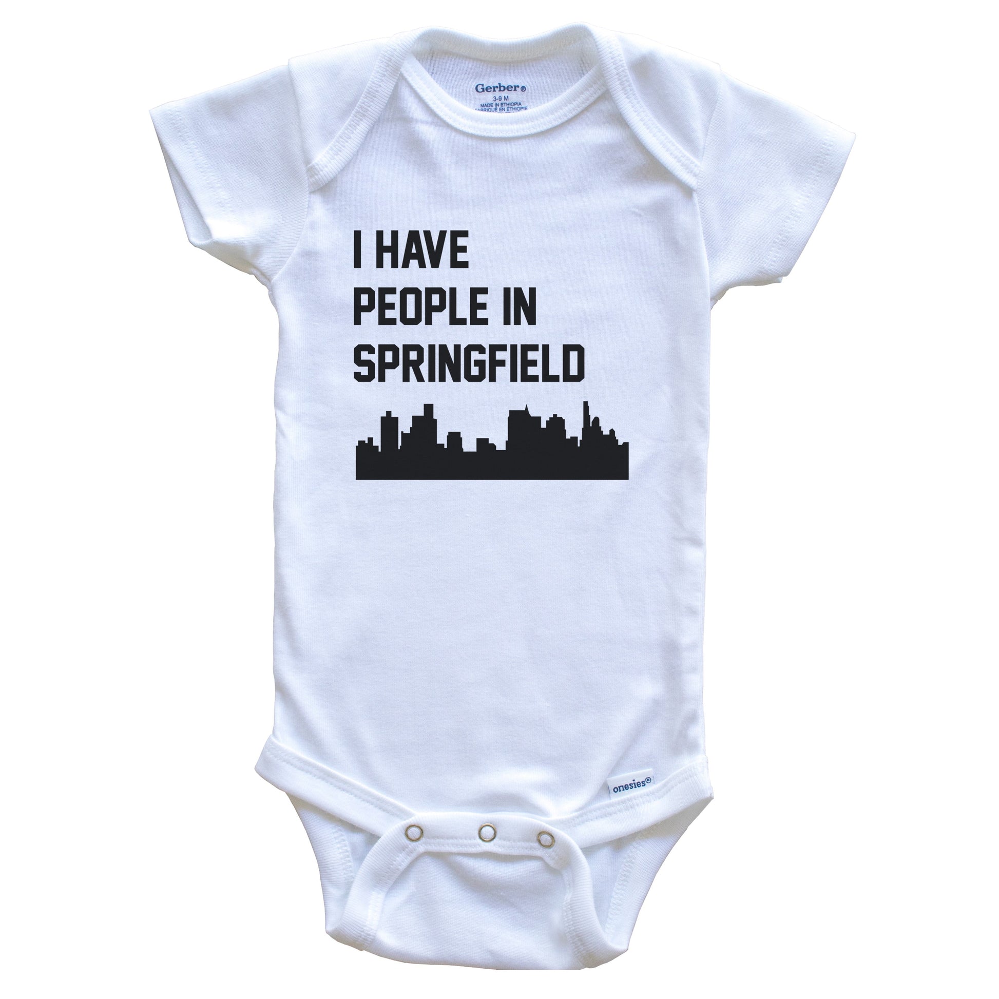 I Have People In Springfield Illinois Skyline Baby Bodysuit