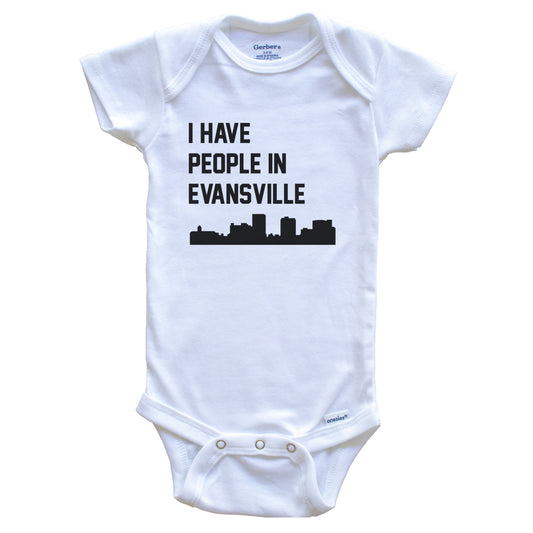 I Have People In Evansville Indiana Skyline Baby Bodysuit