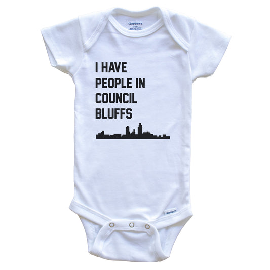 I Have People In Council Bluffs Iowa Skyline Baby Bodysuit