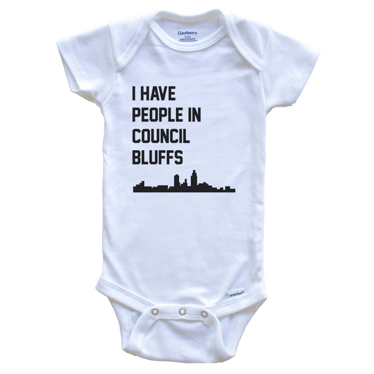 I Have People In Council Bluffs Iowa Skyline Baby Bodysuit
