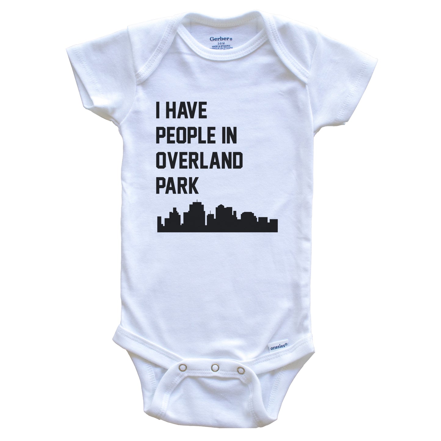 I Have People In Overland Park Kansas Skyline Baby Bodysuit
