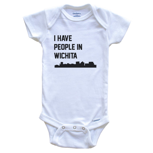 I Have People In Wichita Kansas Skyline Baby Bodysuit