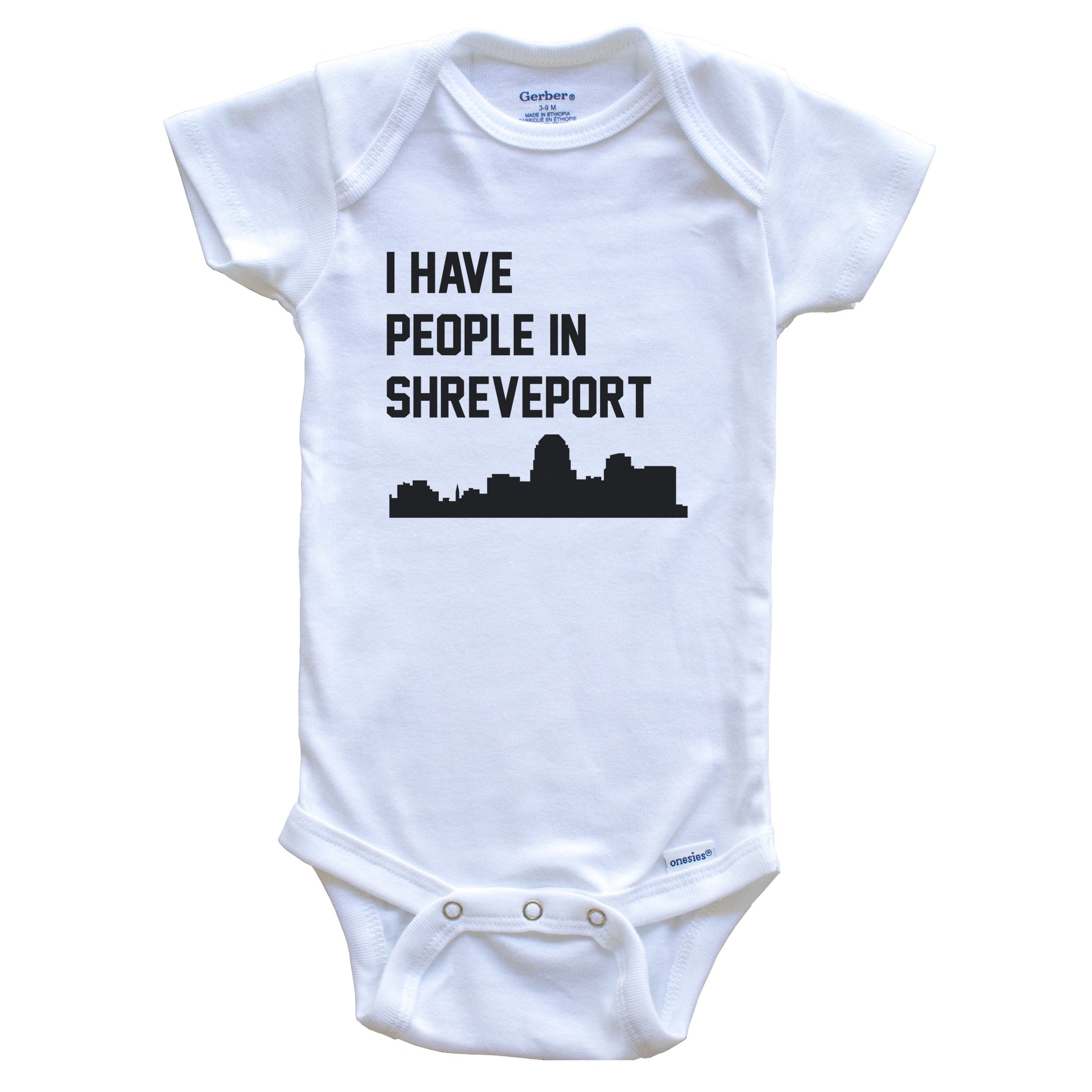 I Have People In Shreveport Louisiana Skyline Baby Bodysuit