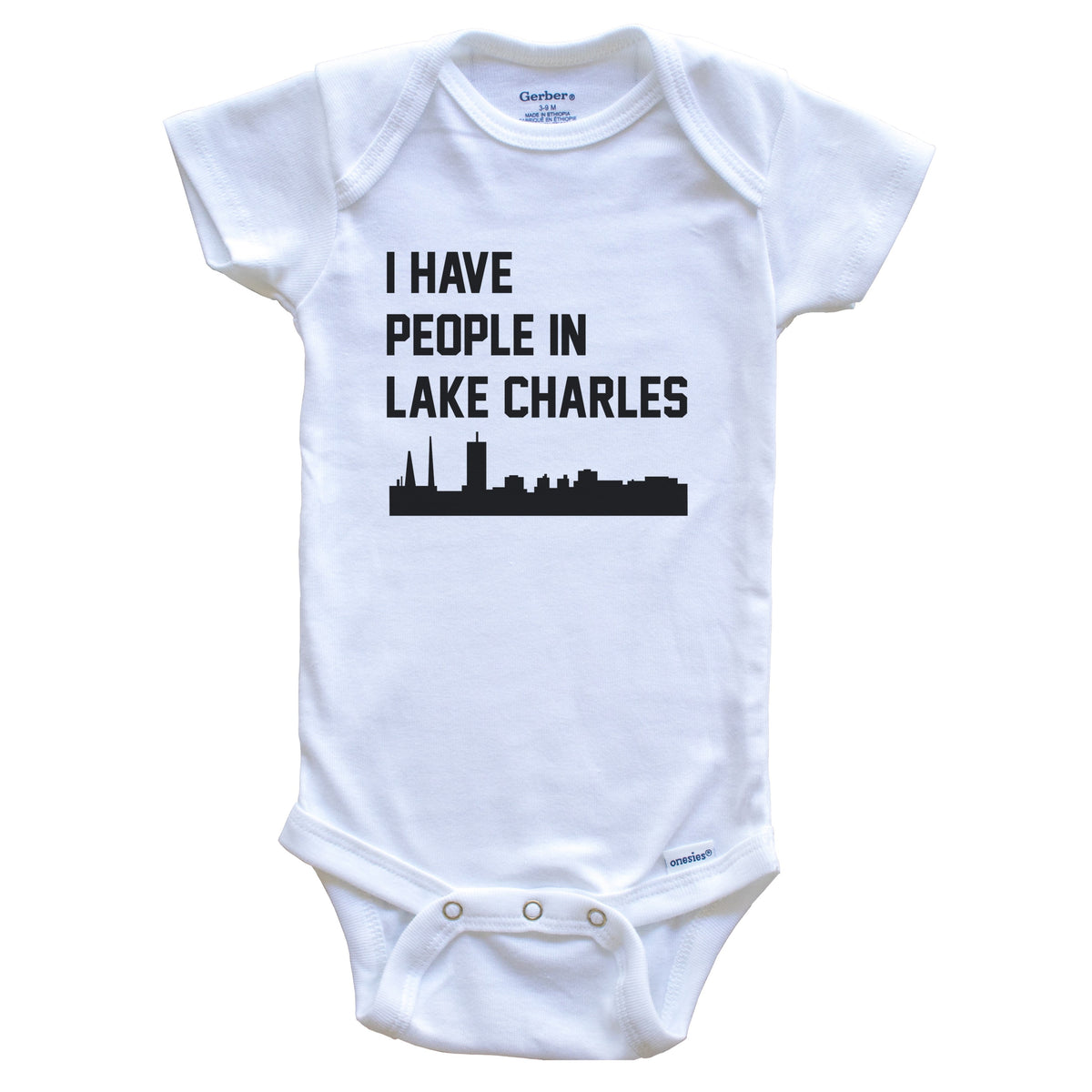 I Have People In Lake Charles Louisiana Skyline Baby Bodysuit