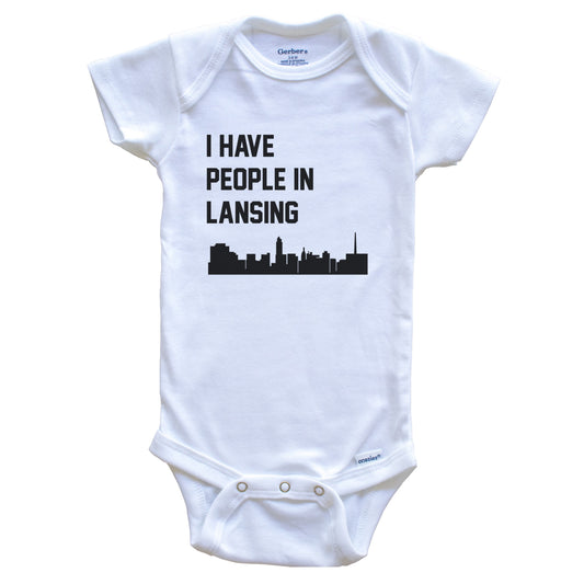 I Have People In Lansing Michigan Skyline Baby Bodysuit