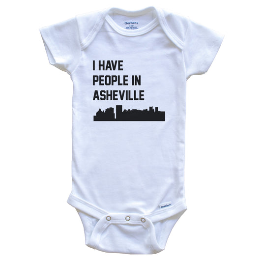 I Have People In Asheville North Carolina Skyline Baby Bodysuit