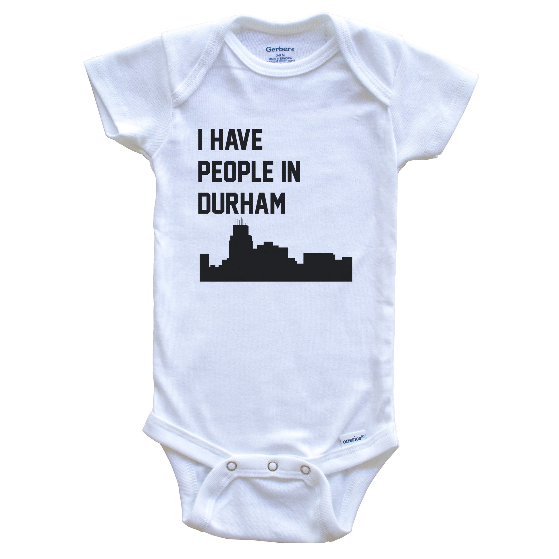 I Have People In Durham North Carolina Skyline Baby Bodysuit