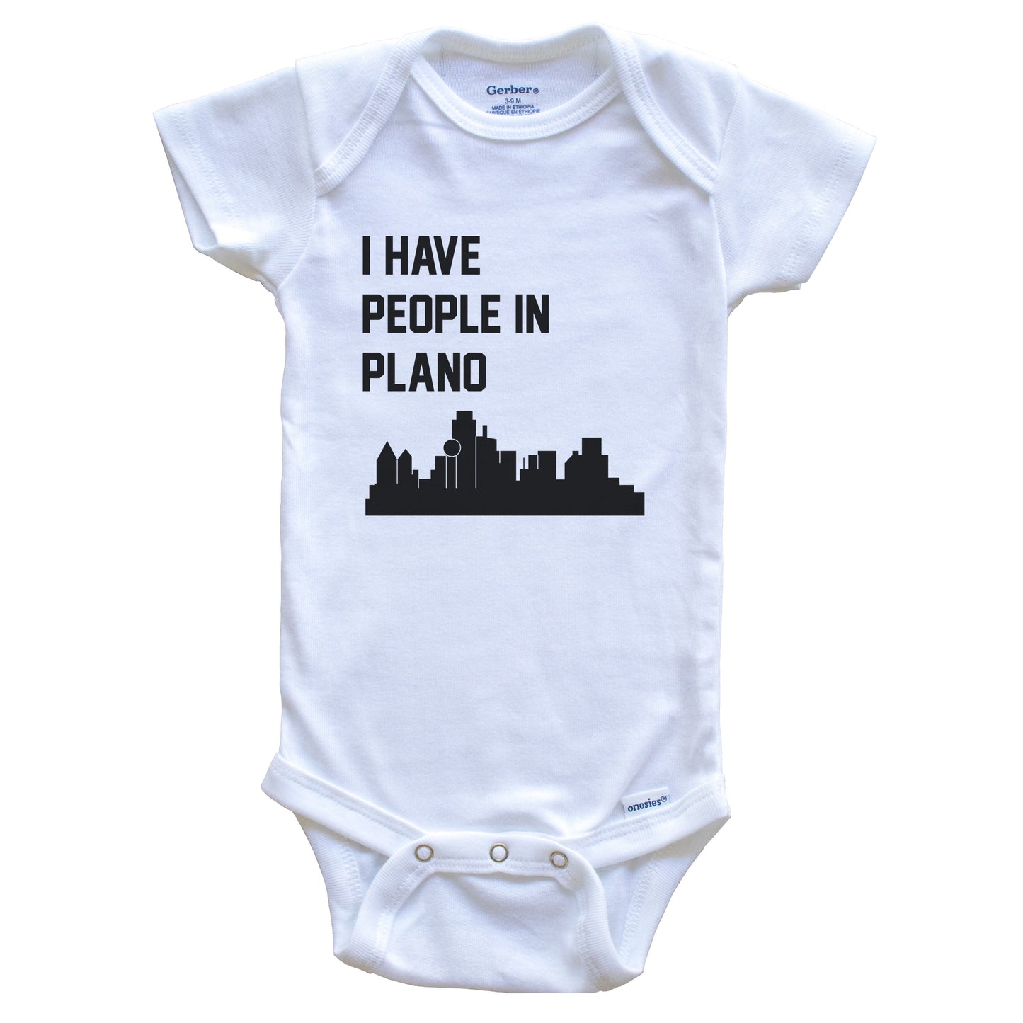 I Have People In Plano Texas Skyline Baby Bodysuit