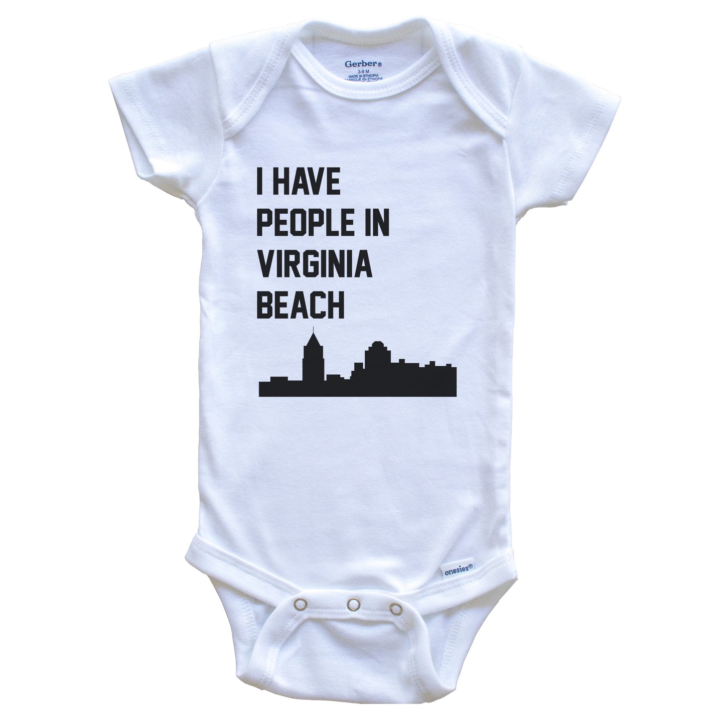 I Have People In Virginia Beach Virginia Skyline Baby Bodysuit