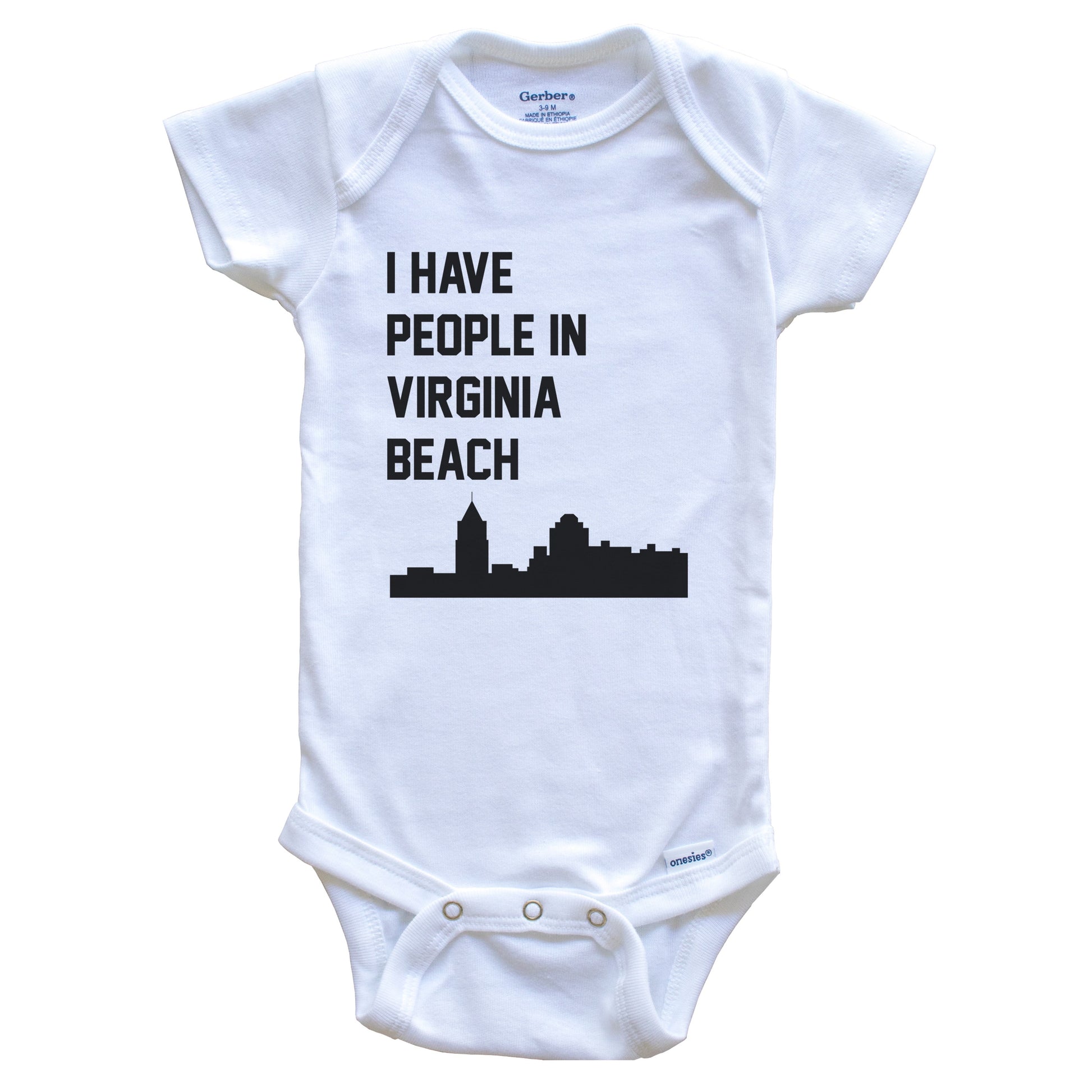 I Have People In Virginia Beach Virginia Skyline Baby Bodysuit