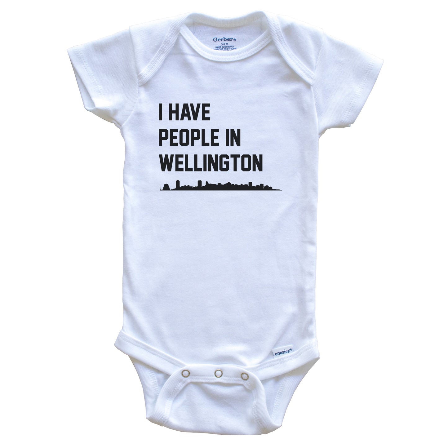 I Have People In Wellington New Zealand Skyline Baby Bodysuit