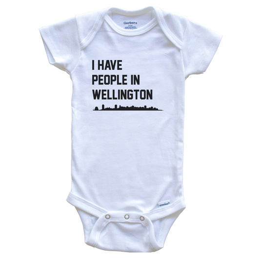 I Have People In Wellington New Zealand Skyline Baby Bodysuit